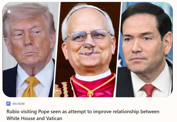 Is it a sad time in history when the U. S. is having bad relations with the POPE?