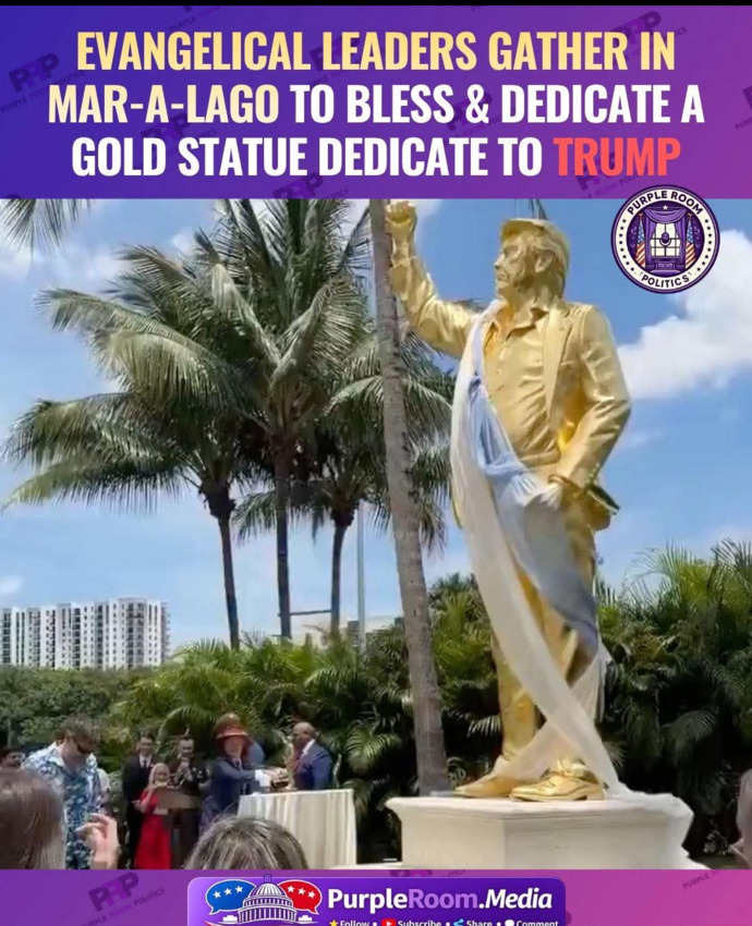 Isnt there a reference to this is in the Bible (worshipping a golden calf)... wasnt it too much when Trump depicted himself as Jesus?