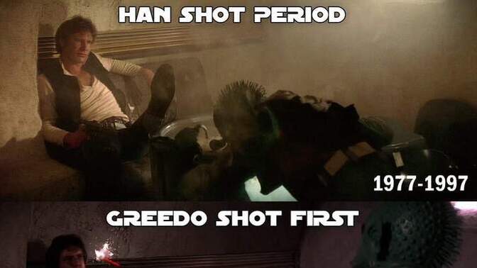 Who shot first, Han or Greedo?