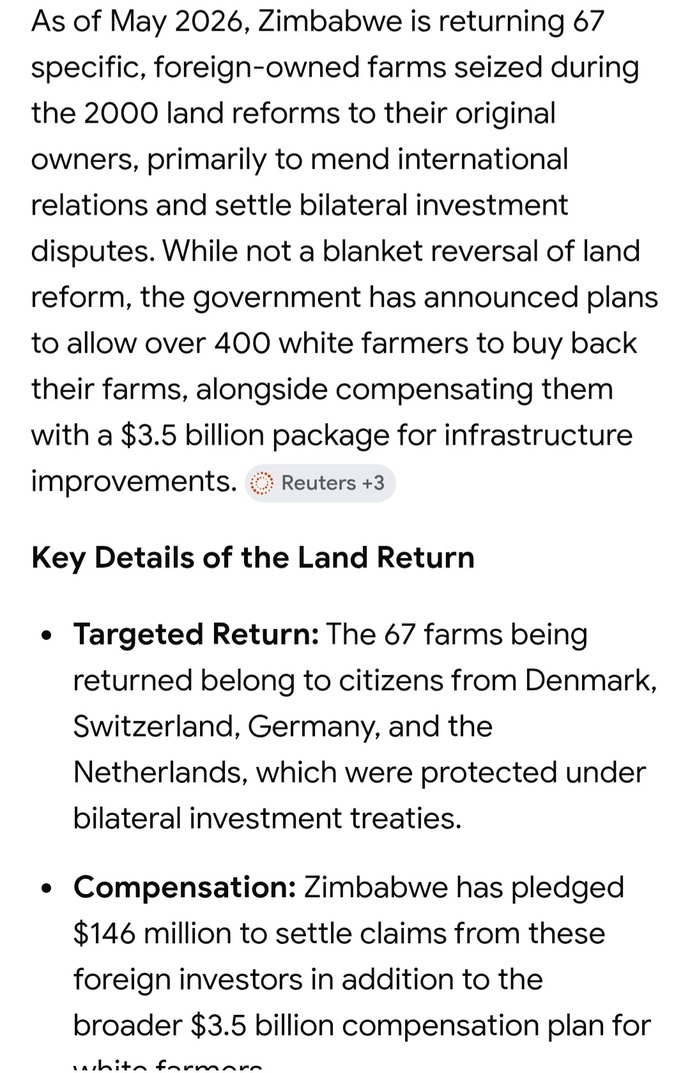 Zimbabwe is planning to give back land to White farmers. Should they take the deal?