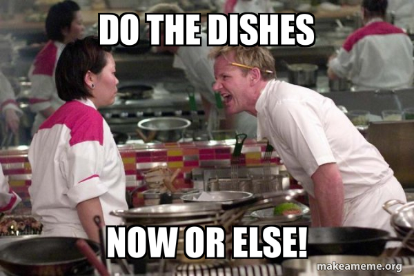 Who does the dishes in your home?