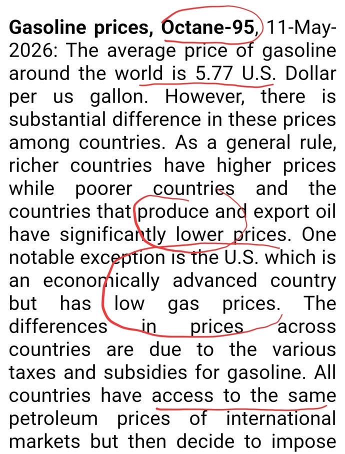 u. s. is unusually low and less than $5.80!
