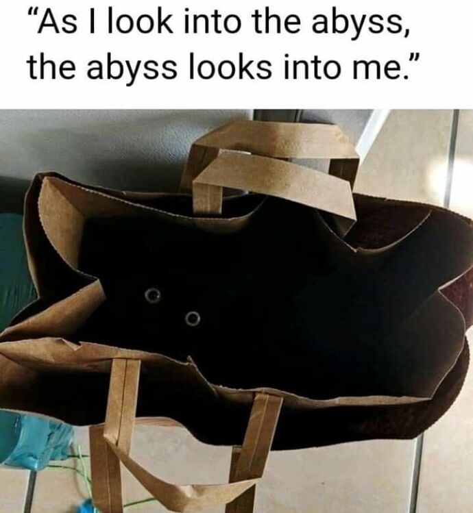 How do you react when you stare into the abyss and the abyss stares back?