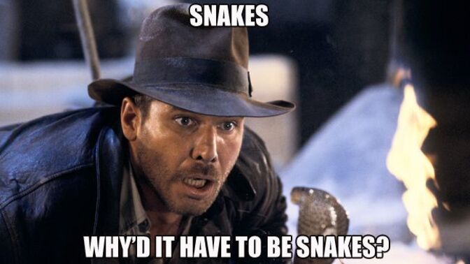 If you were Indiana Jones exploring an underground tomb for treasures which pit of creatures would you least like to encounter?