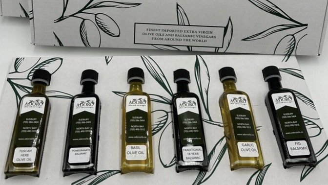 Which of these two olive and balsamic vinegar gift boxes looks more appetizing?