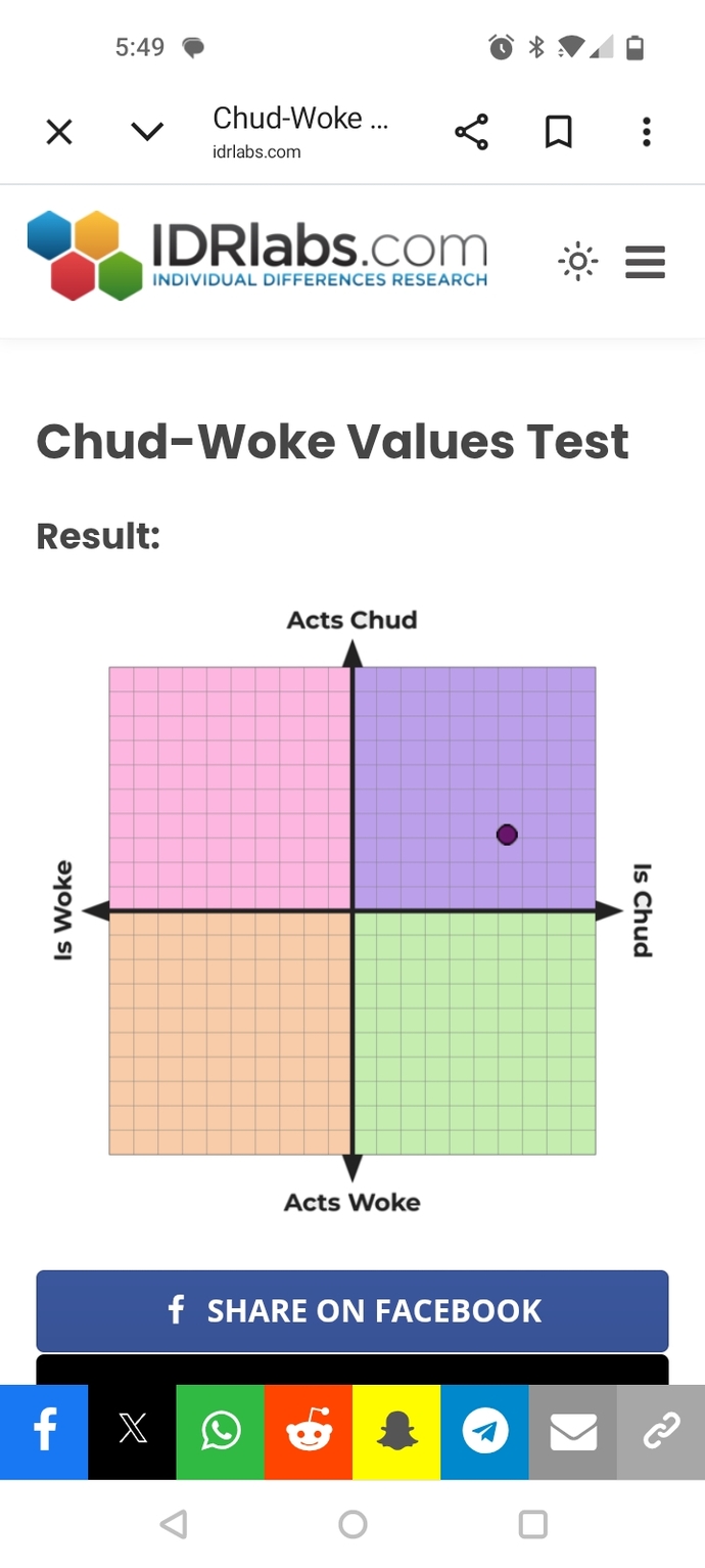How chud or woke are you based on this political test?