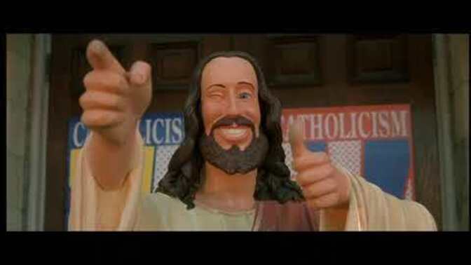 We all know that Jesus will save us all, but can we count on Buddy Christ to save Catholics from being assimilated by Protestants?