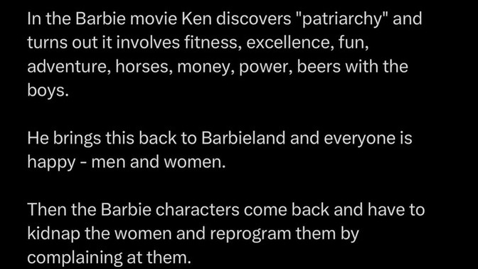 Was the Barbie movie actually an alt-right, anti-woke satire of Ken?