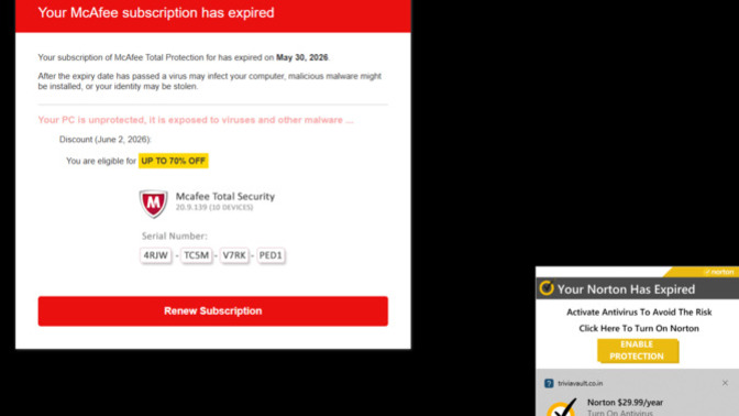 How can I completely stop Norton and McAfee renewal popups?