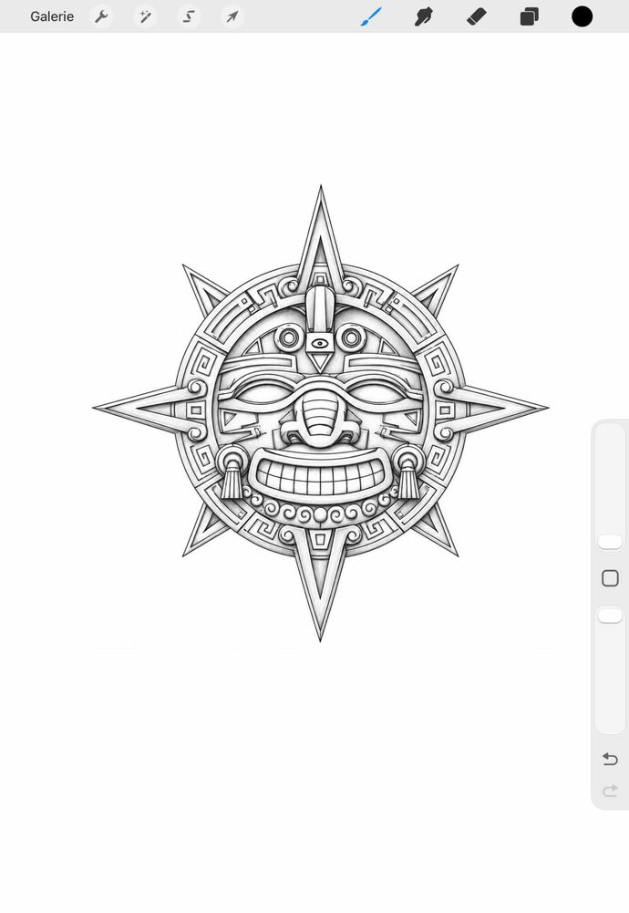 Which aztec sun design would look best for a back tattoo?