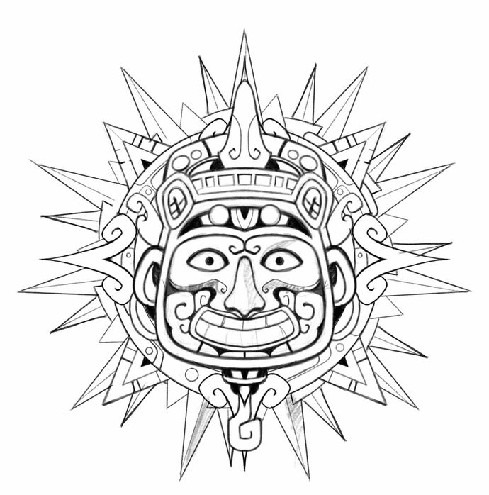 Which aztec sun design would look best for a back tattoo?