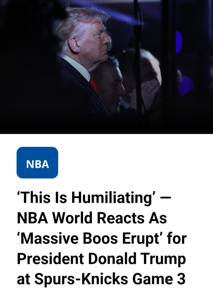 Is anyone surprised by Trumps negative reception in Game 3 of the NBA Finals... in his hometown?