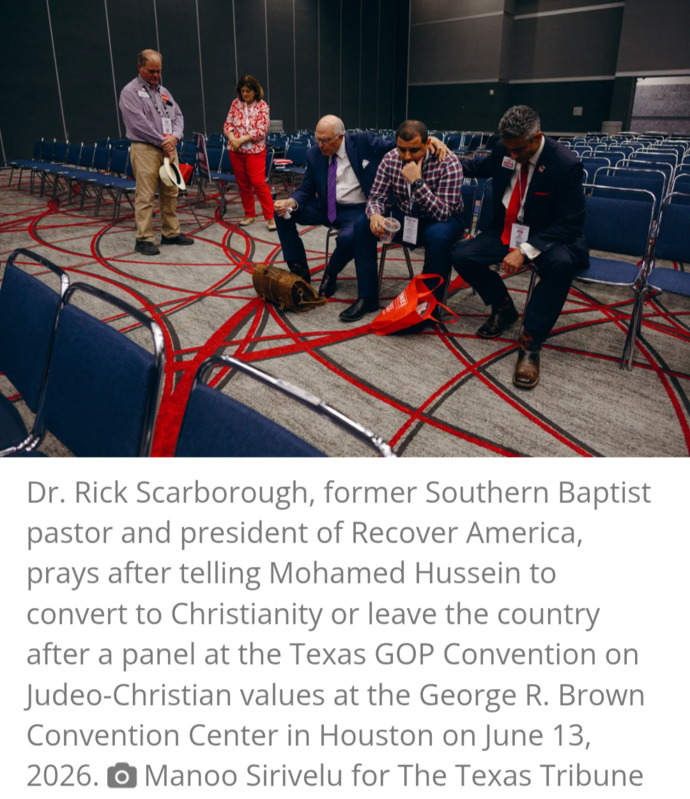 Why would Texas GOP leadership tell a Muslim, seeking a place in the GOP, to convert to Christianity or leave the US?