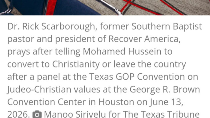 Why would Texas GOP leadership tell a Muslim, seeking a place in the GOP, to convert to Christianity or leave the US?