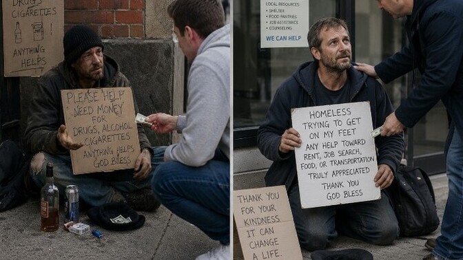 Why do some see giving cash to homeless people as kind or helpful?