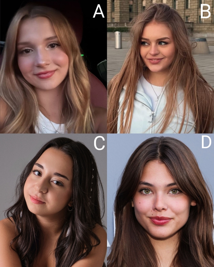 Which stunning girl is more beautiful?