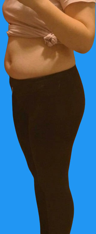 my gut sticks out, yeah...