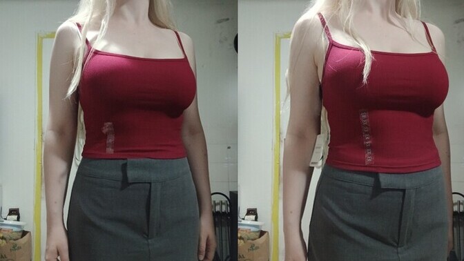 Should I keep the size S or M for this ribbed cotton top?