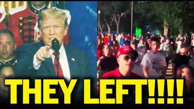 Why are people walking out during Trump’s speech?