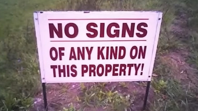 If you take this sign, is it actually theft or just following instructions?