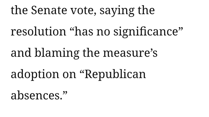 Why even bother when absent, to make an empty 'resolution'? pathetic?