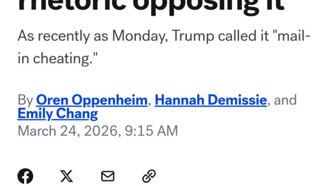 If Trump says mail-in voting is cheating, why does he do it himself?