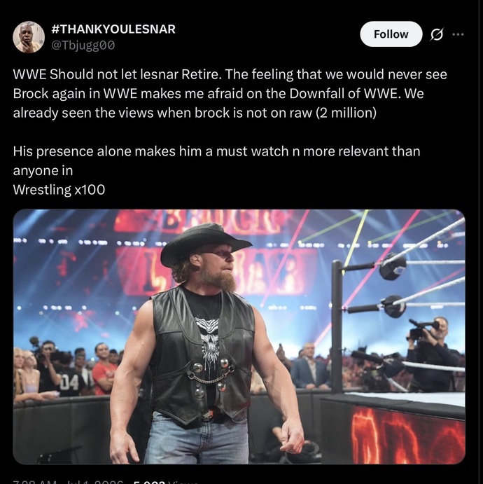 Should Brock Lesnar retire now or does WWE still need his star power?