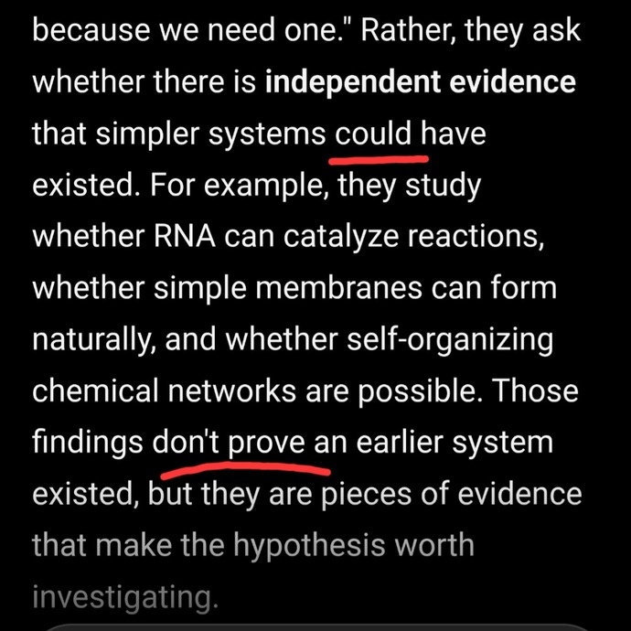Why do you have FAITH that evolution of life from chemicals happened?