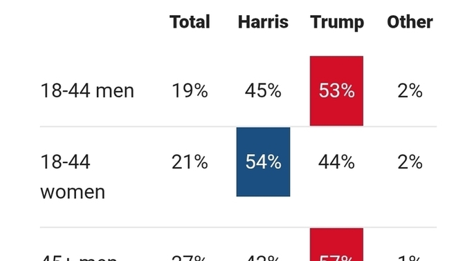 Young mostly voted kamala but not young men, why?