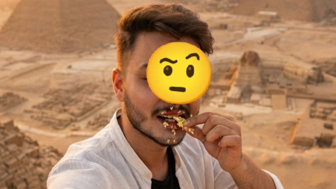 What does dreaming of eating a golden Egyptian figurine mean?
