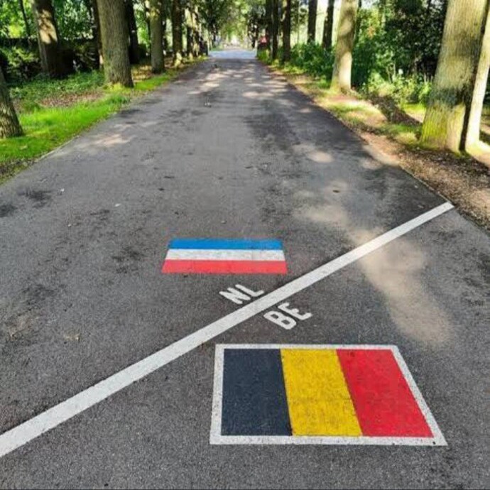 If you lived near this border would you swap the flags around for a laugh?