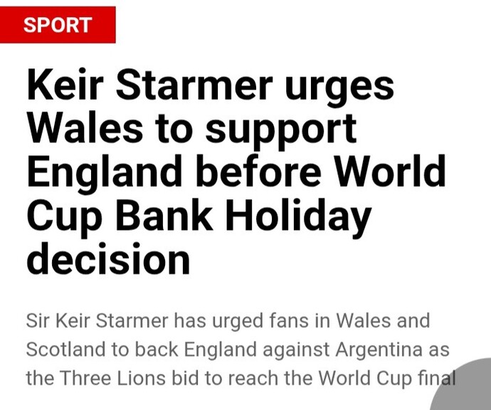 Should the other British countries support England in the World Cup?
