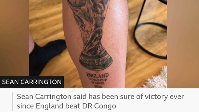When England fail what should this fan do with his tattoo?