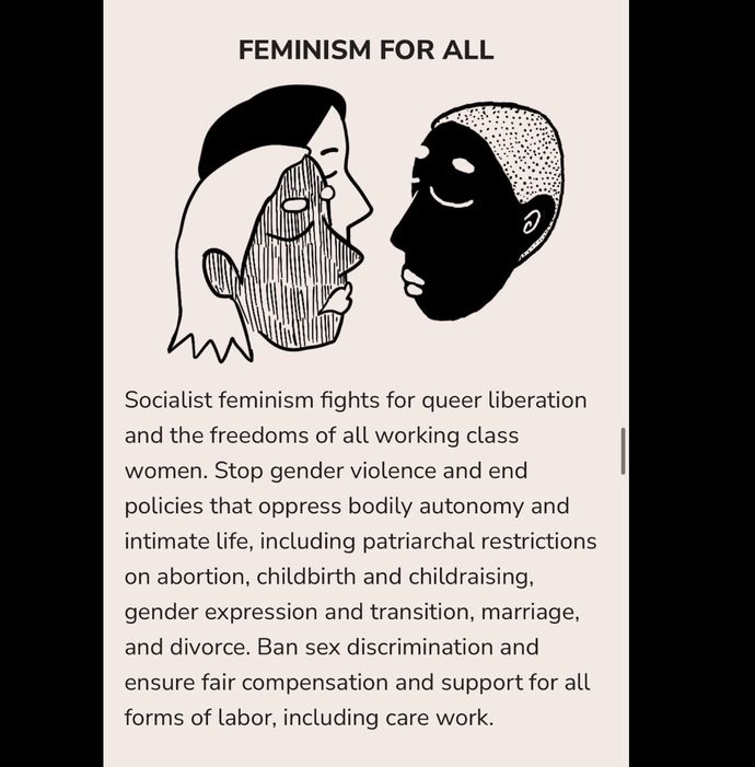 Do you generally support or oppose the DSA’s feminism and reform platform?
