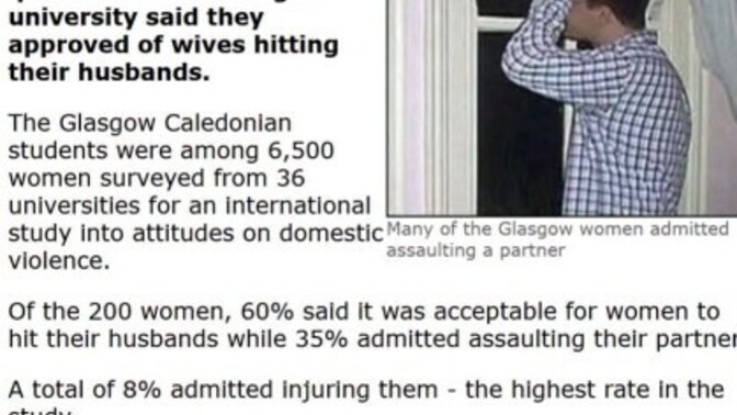 Is it true that over 50% of women in Glasgow approve of wife-on-husband violence?