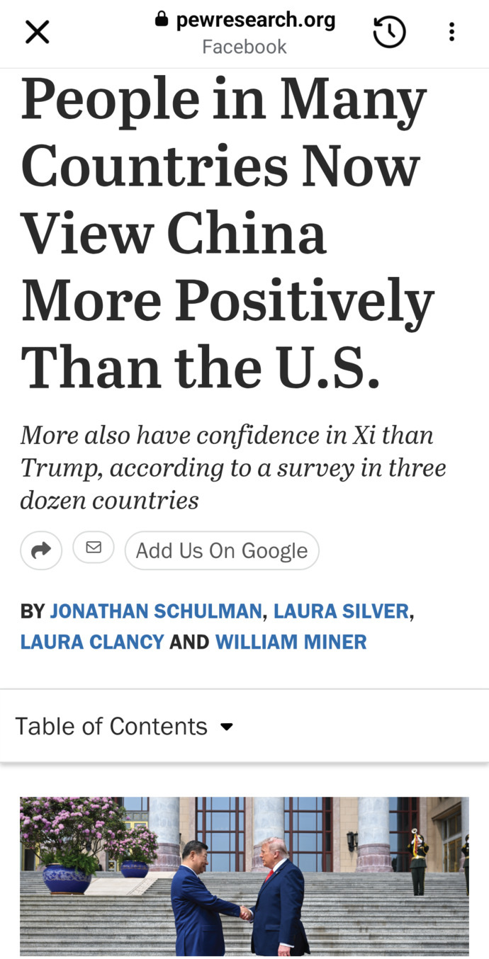 Are you surprised China’s reputation beats the US under Trump’s second term?