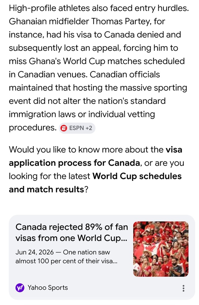 Did you know that Canada rejected 60% of World Cup visa applications?