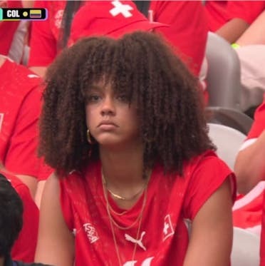 Some say this is Eva Ndoye. She is cute. Emotions of a football soccer supporter.
