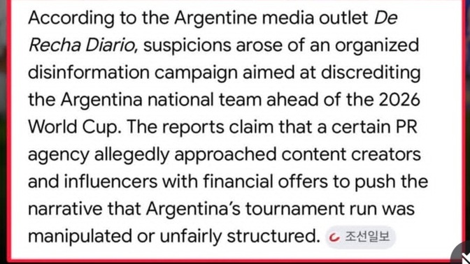 Did Argentina really get help, or were they IN FACT the victims of a smear campaign?