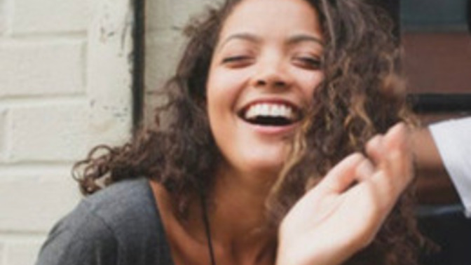 What do you think this girl is laughing about? Funny answers only?
