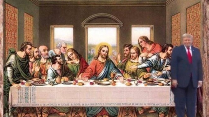 In the last supper painting why is there no supper on the table?