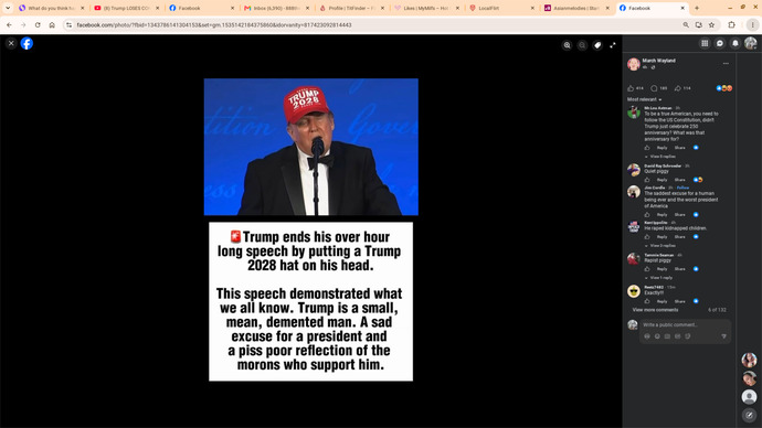 Why did Trump wear a 2028 hat during his speech, and what does it imply?