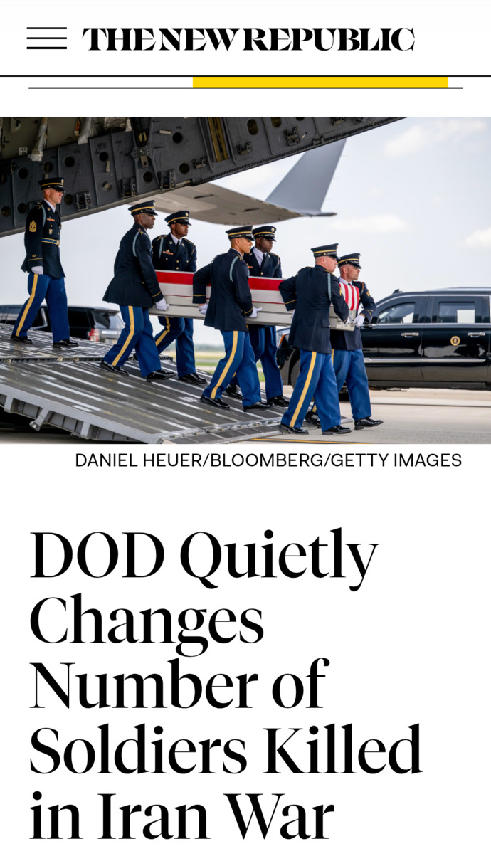 So, Trump discounted 4 US deaths because they happened during a ceasefire or data disruptions... shameless disrespect of the fallen?
