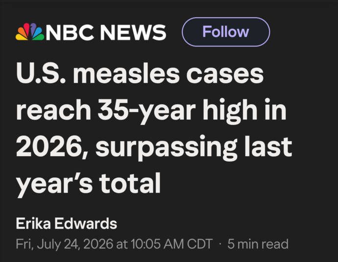 So, is this where government backed, crazy anti-vaxx rhetoric gotten us?