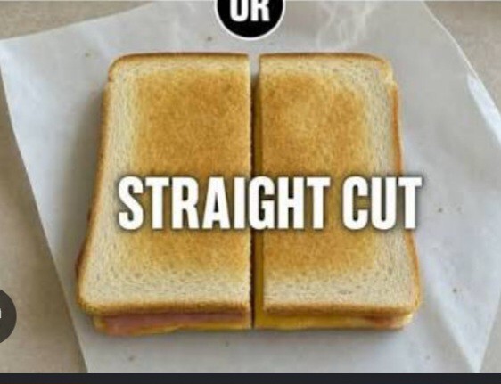 Does your sandwich cutting match your political beliefs?