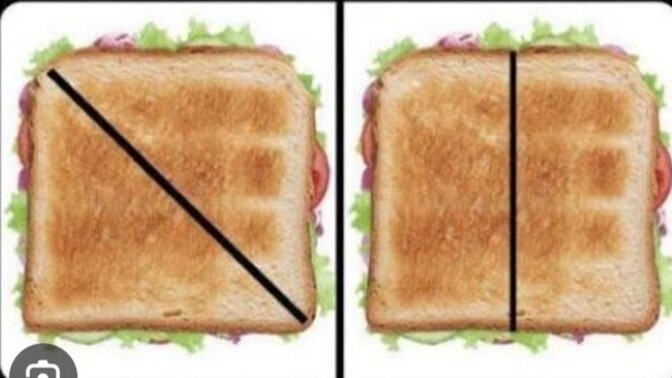 Does your sandwich cutting match your political beliefs?