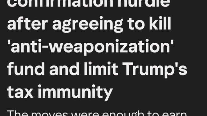 Did Todd Blanche lie about not moving forward with Trump's slush fund and limiting Trump's tax immunity or will the blatant corruption continue?