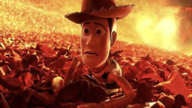 In Toy Story, is Woody afraid of fire 🔥?