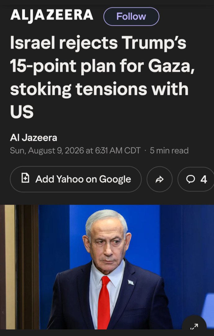 Now that Netanyahu has given Trump the finger over Gaza, now what?