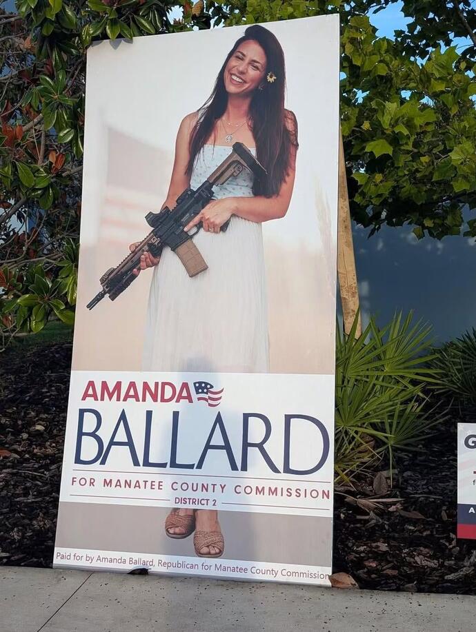 What does it say about a political party that adverts with guns?